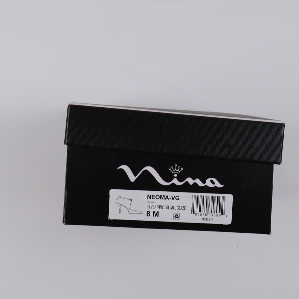 Nina Heels Neoma-VG Silver Glitter Metallic 8 M NWT - Picture 4 of 5